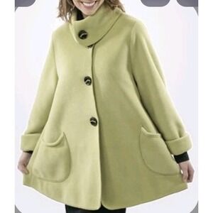 Janska Polarteck Fleece Jacket Size S Green Button Relaxed Pockets